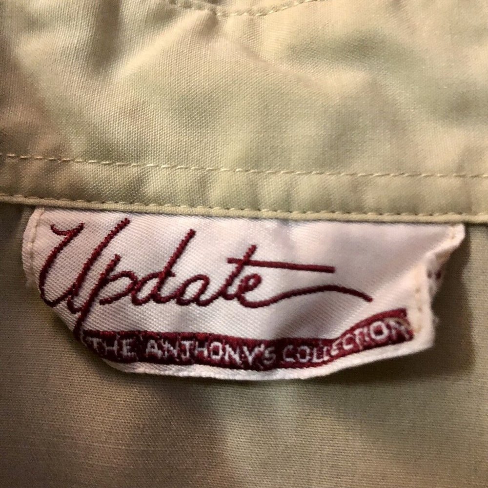 Vintage Update The Anthony Collection Blouse Womens 10 Used Khaki - Picture 8 of 16